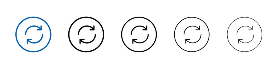 Synchronization icon Outline vector logo for web ui