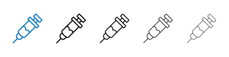 Syringe icon Outline vector logo for web ui