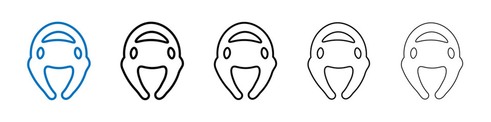 Taekwondo helmet icon Outline vector logo for web ui