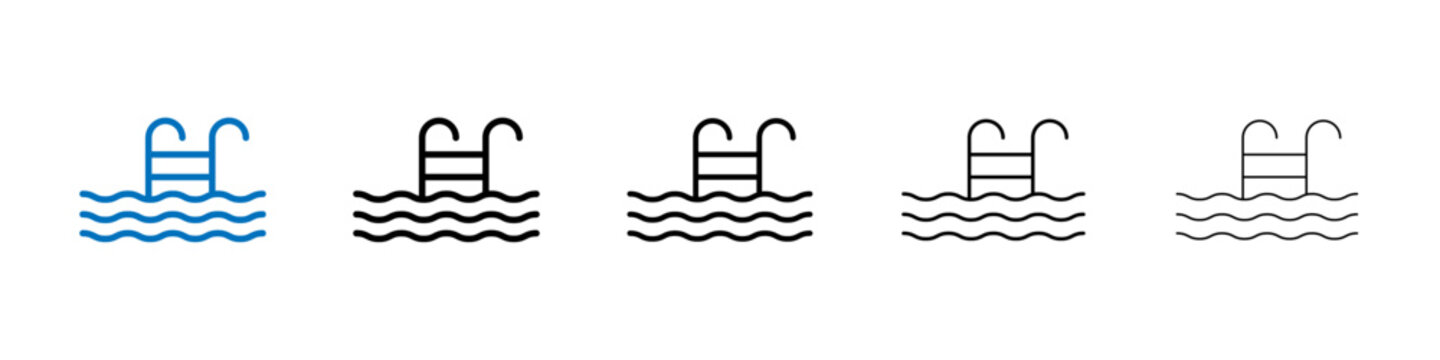 Swimming pool icon Outline vector logo for web ui