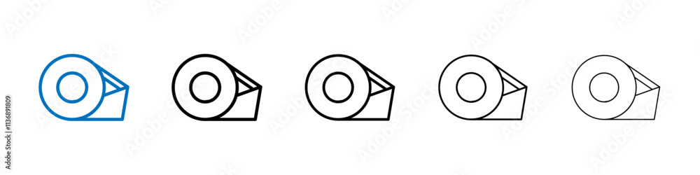 Aufkleber tape dispenser icon outline vector logo for web ui