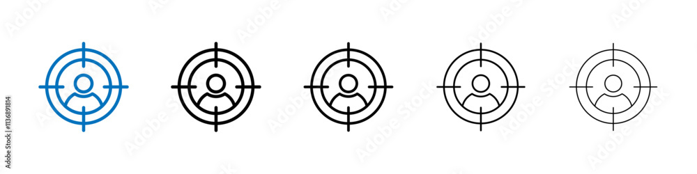 Aufkleber target audience icon outline vector logo for web ui