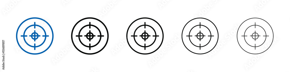 Poster target, aim, focus icon outline vector logo for web ui