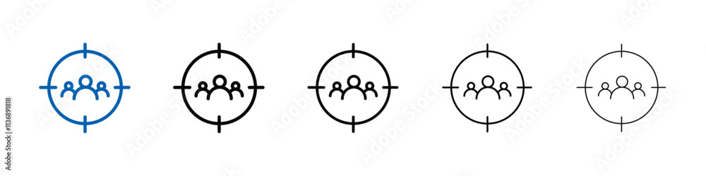Aufkleber target audience icon outline vector logo for web ui
