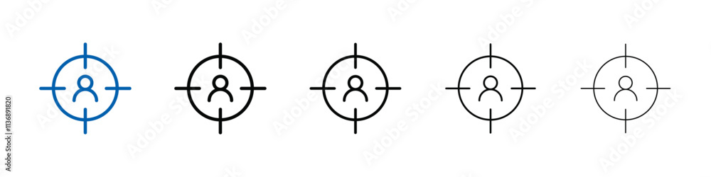 Poster Target icon Outline vector logo for web ui
