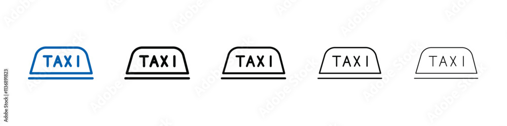 Poster taxi lamp icon outline vector logo for web ui