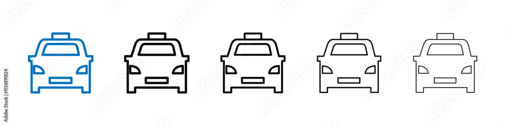 Poster taxi icon outline vector logo for web ui
