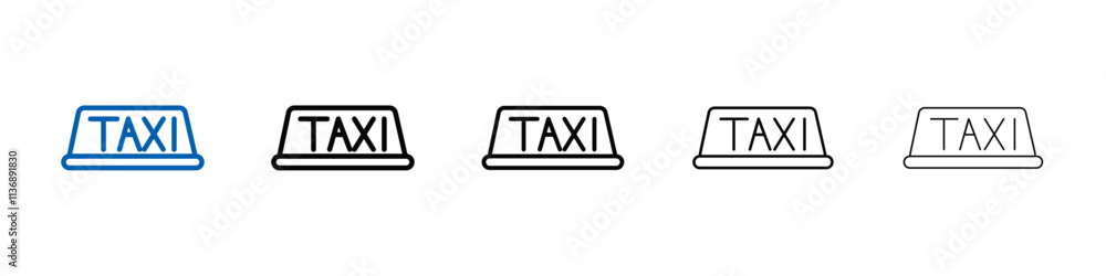 Poster taxi lamp icon outline vector logo for web ui