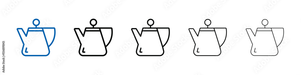Poster Teapot icon Outline vector logo for web ui