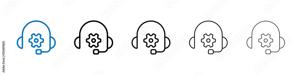 Poster Technical support icon Outline vector logo for web ui