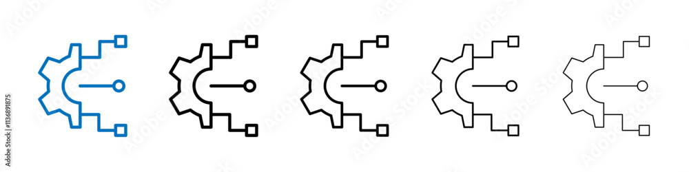 Poster technology icon outline vector logo for web ui