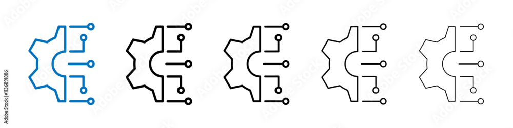 Poster Technology icon Outline vector logo for web ui