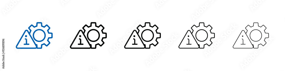 Aufkleber Technical warning icon Outline vector logo for web ui
