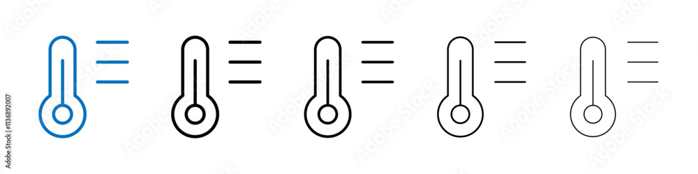 Aufkleber thermometer icon outline vector logo for web ui