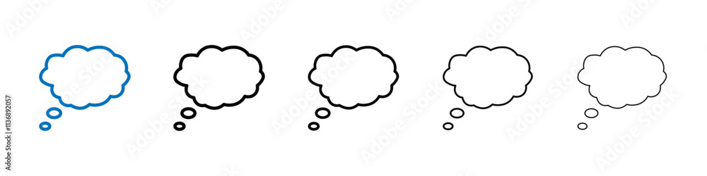 Poster think bubble icon outline vector logo for web ui