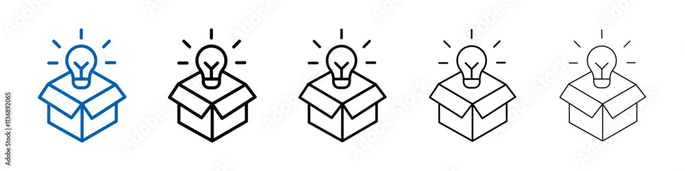 Poster think out of box idea icon outline vector logo for web ui