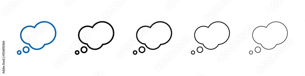 Poster thinking bubble icon outline vector logo for web ui