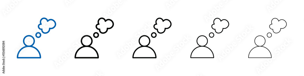 Poster thinking icon outline vector logo for web ui