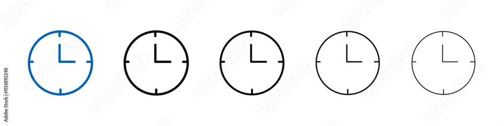 Aufkleber time clock watch icon outline vector logo for web ui
