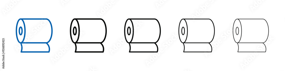 Poster toilet tissue paper roll icon outline vector logo for web ui
