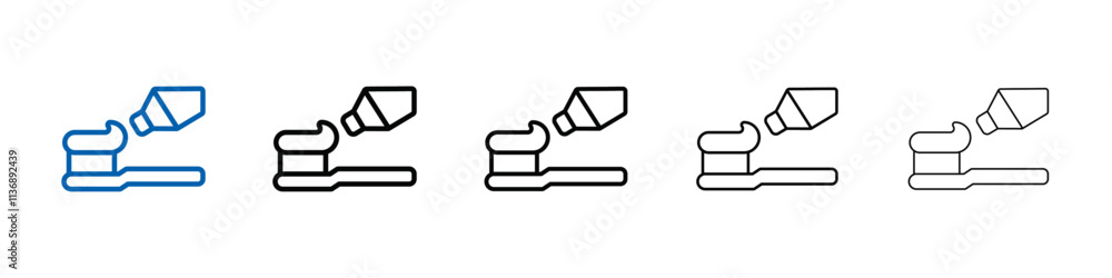 Poster tooth brush icon outline vector logo for web ui