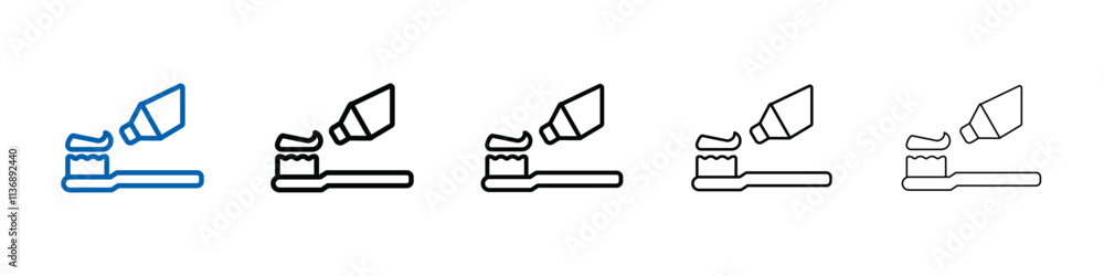 Poster tooth brush icon outline vector logo for web ui