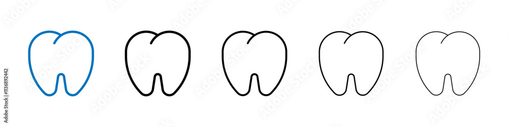 Aufkleber tooth icon outline vector logo for web ui