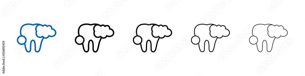 Poster tooth cleaning icon outline vector logo for web ui