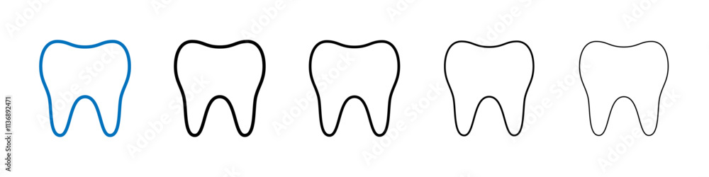 Poster tooth icon outline vector logo for web ui