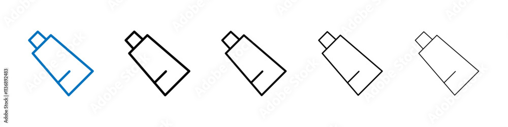 Poster toothpaste tube icon outline vector logo for web ui