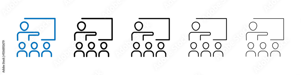Poster training icon outline vector logo for web ui
