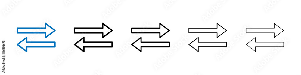 Aufkleber transfer arrows icon outline vector logo for web ui
