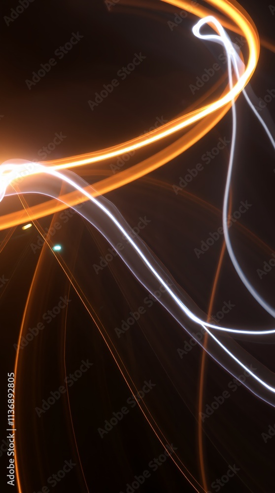 Poster long exposure light art of abstract trails and dynamic motion patterns