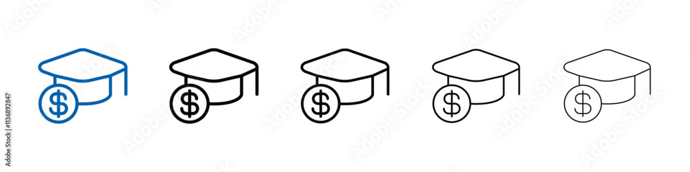 Poster tuition fee icon outline vector logo for web ui
