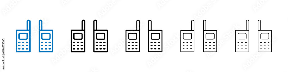 Poster two way radio icon outline vector logo for web ui