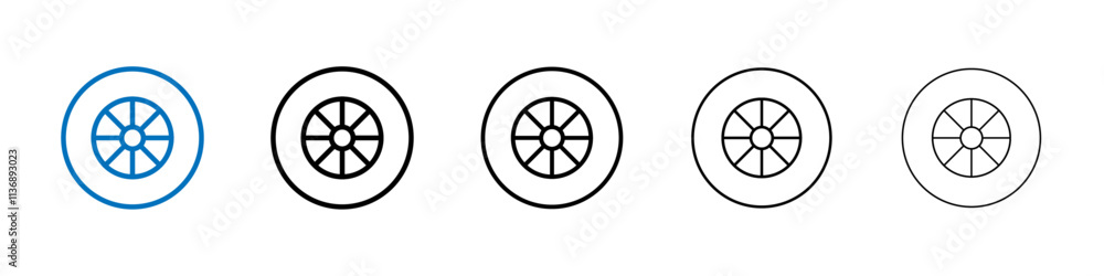 Aufkleber tyre icon outline vector logo for web ui