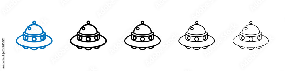 Poster UFO icon Outline vector logo for web ui