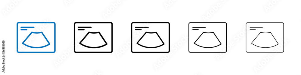 Poster ultrasonography icon outline vector logo for web ui