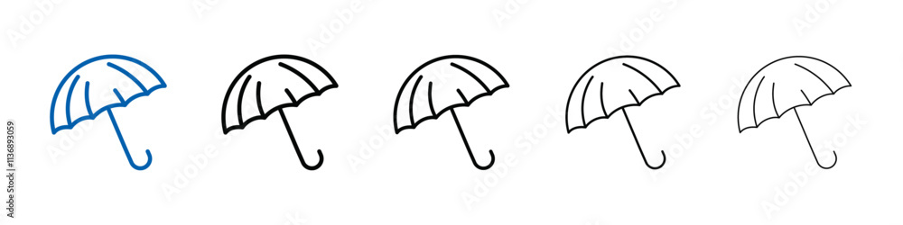 Poster umbrella icon outline vector logo for web ui