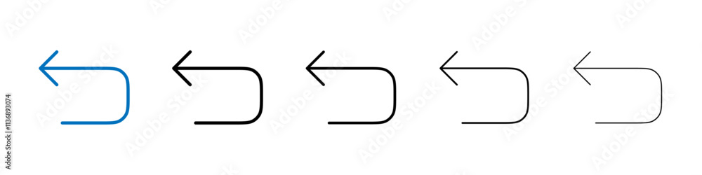 Aufkleber undo icon outline vector logo for web ui