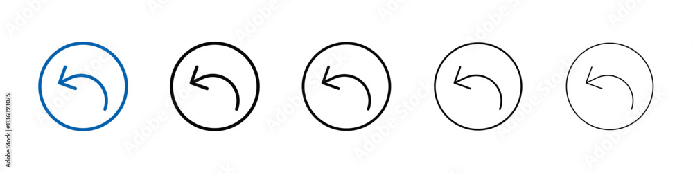 Aufkleber undo arrow sign icon outline vector logo for web ui