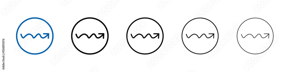 Poster undulating arrow icon Outline vector logo for web ui