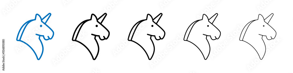 Poster unicorn icon outline vector logo for web ui