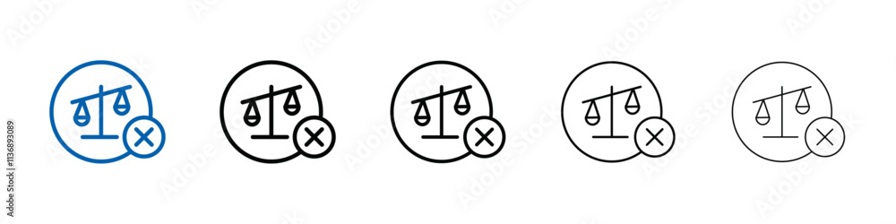Poster Unfair icon Outline vector logo for web ui