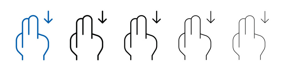 two fingers swipe right icon Outline vector logo for web ui