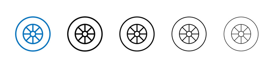 Tyre icon Outline vector logo for web ui © Hindi