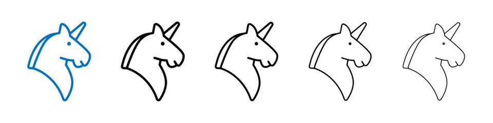 Unicorn icon Outline vector logo for web ui