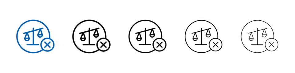 Unfair icon Outline vector logo for web ui
