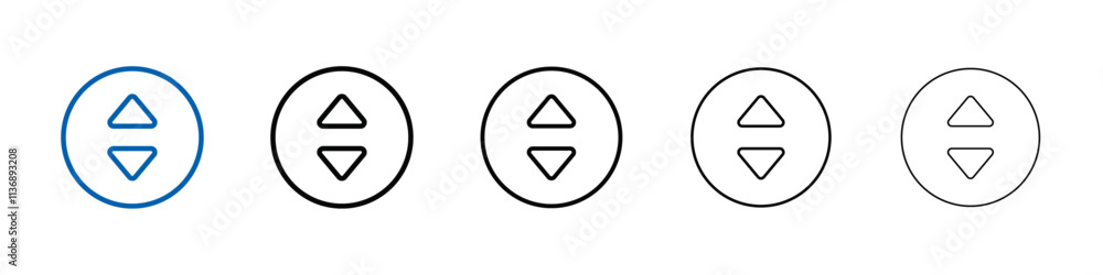 Poster Up and down arrows icon Outline vector logo for web ui