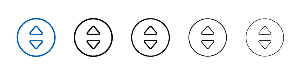 Up and down arrows icon Outline vector logo for web ui